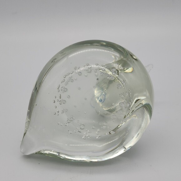 Duck Swimming Art Glass Paperweight with Controlled Bubbles Clear Glass - Picture 5 of 13